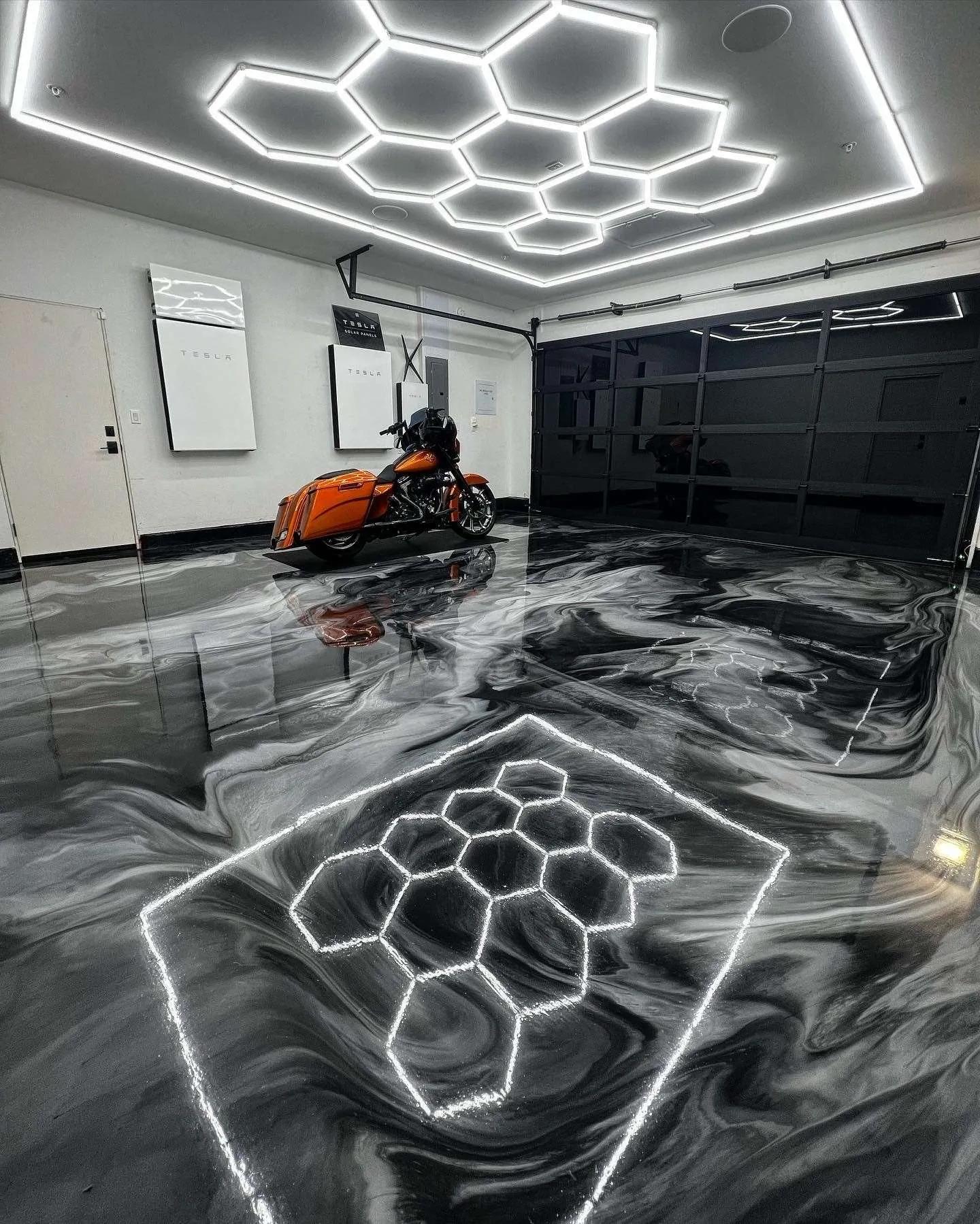 Garage epoxy flooring project, Dubai villa